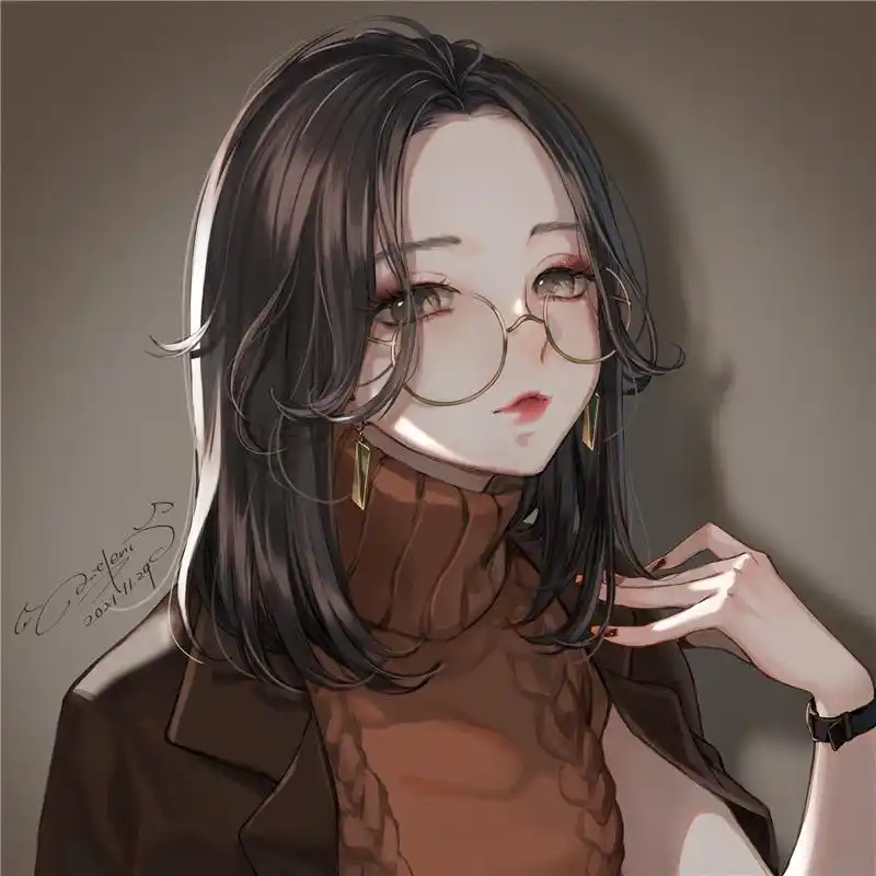 眼镜特辑p站二次元女生头像