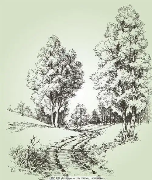 风景图画大全铅笔画风景简笔画