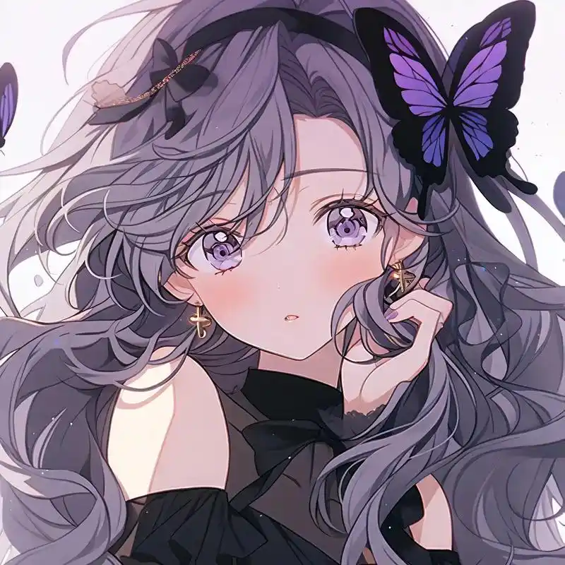 梦幻紫色头像和夏天更配 #动漫女头 #女生头像 # - 抖音