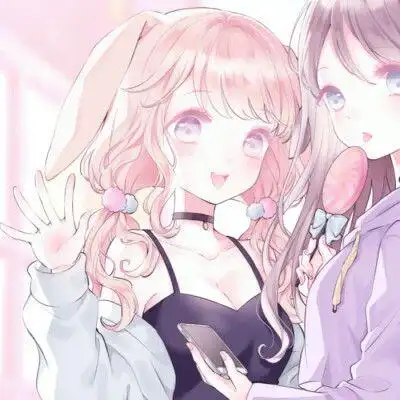 一个可爱一个霸气头像闺蜜头像素材手绘动漫闺蜜可爱头像闺蜜头像仙气