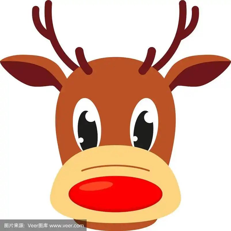 彩色卡通驯鹿头