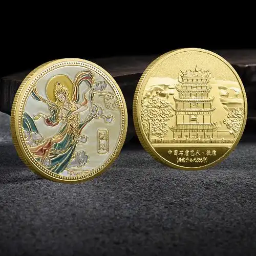 莫高窟飞天壁画纪念章 旅游纪念币 敦煌景区纪念品批发压铸厂家