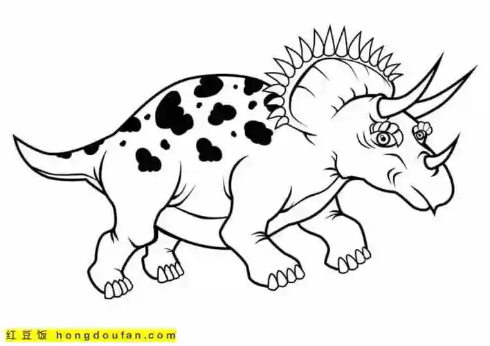 11张4到12岁男孩子最喜欢的恐龙涂色图片免费下载-红豆饭小学生简笔画