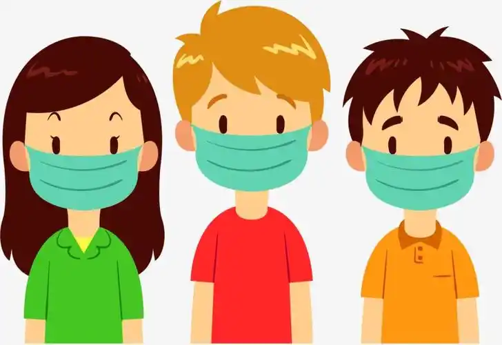 戴口罩的儿童png
