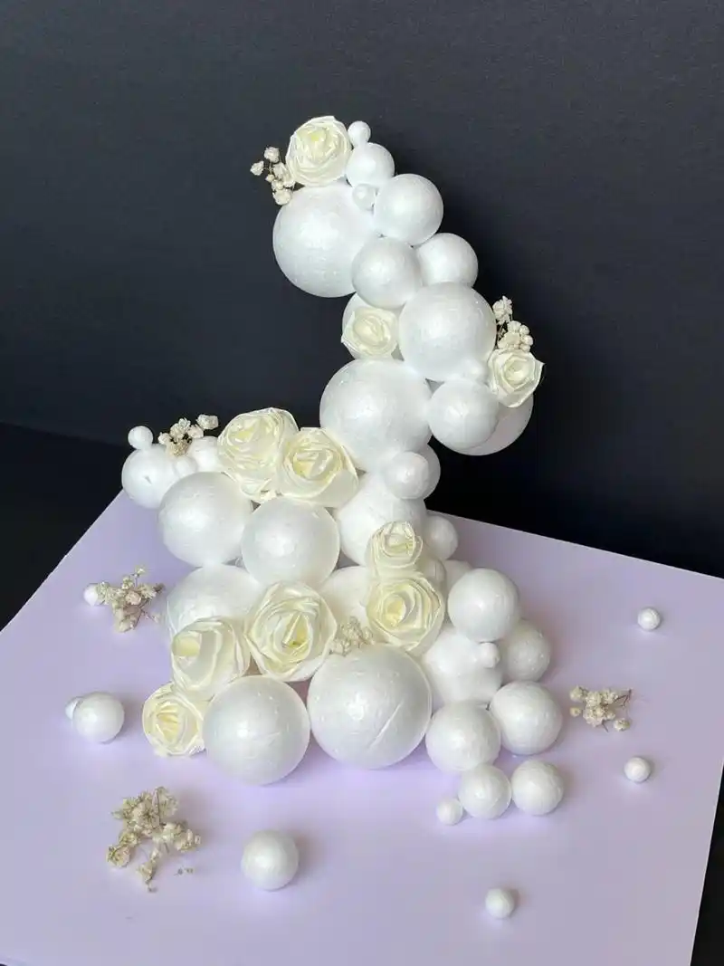 点的立体构成 材料:泡沫球01 宣纸93 满天星 #画画的日常# #立体