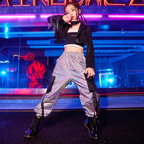 女童爵士舞舞蹈儿童嘻哈街舞流苏表演女孩秋冬季儿童演出服