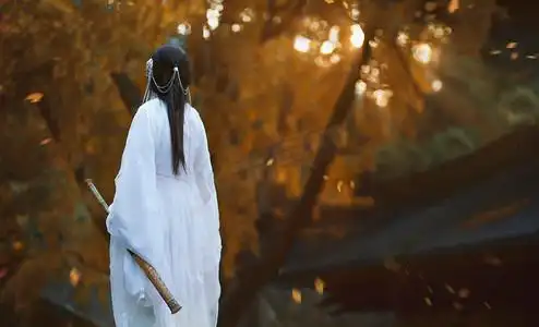 背影摄影图配图公园里的古风女子摄影图配图夜晚玻璃的情绪片女子摄影