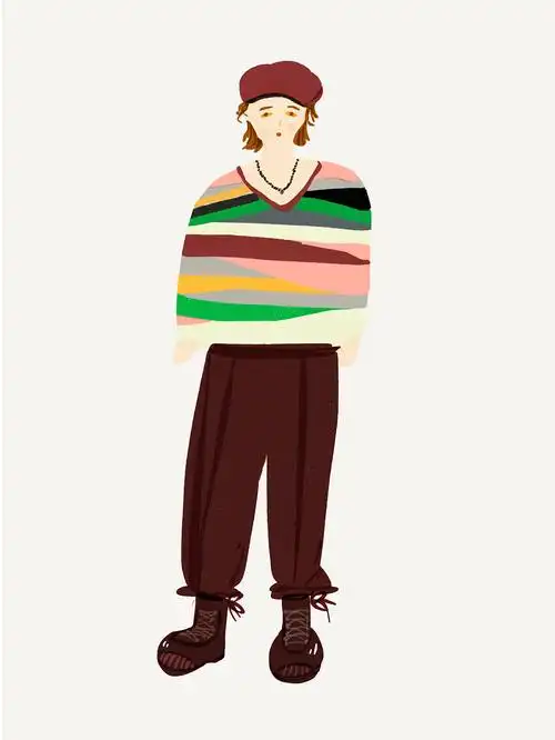 时尚服装设计人物插画