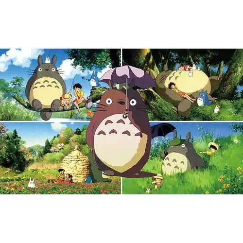 宫崎骏电影龙猫超大海报经典动漫卡通自粘现代装饰画