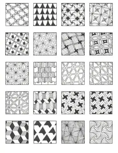 黑白点线面简笔画画