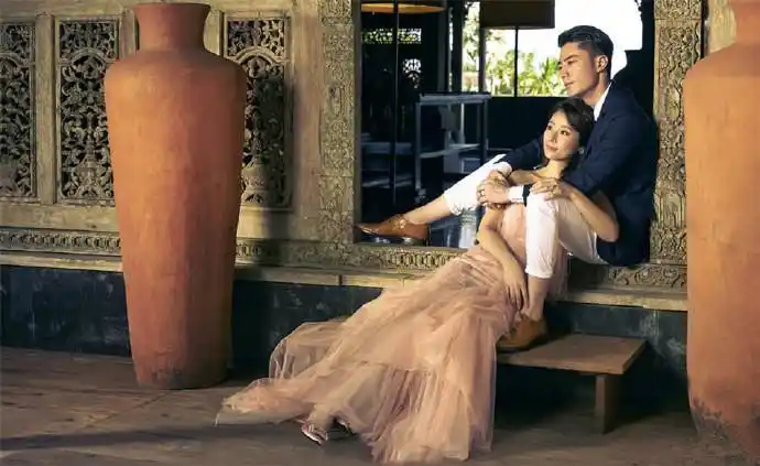 霍建华林心如巴厘岛唯美婚纱照图片