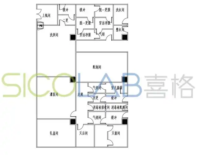 gmp洁净厂房设计,生物制药净化车间设计sicolab分享平面规划布局图1/9
