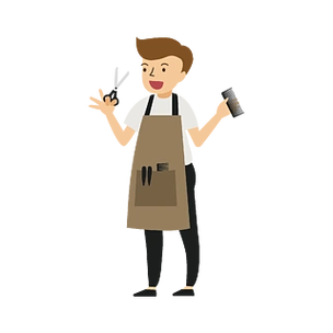 理发师原创卡通矢量插画