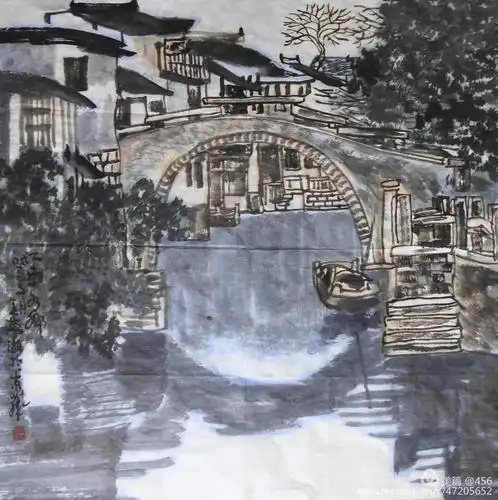 江南古镇绘画鉴赏