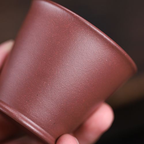 宜兴原矿紫砂杯 杯王陈富才全手工主人杯 泥料体验斗笠杯