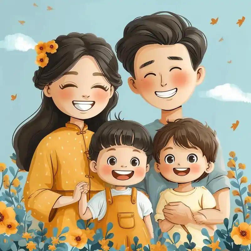 亲子头像|2024一家四口哥弟.应粉丝要求,一家四口俩儿子的 - 抖音