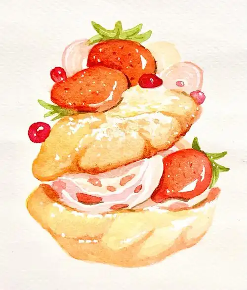 07最喜欢的甜品手稿来啦92绘画工具:梵高水彩颜料91空闲来一