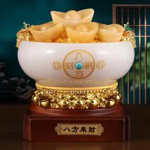 八方来财琉璃聚宝盆摆件家居风水招财聚财客厅酒柜装饰品高端送礼
