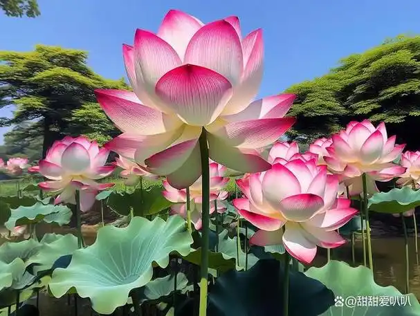 荷花既美丽又高雅,而且寓意着好运连连.