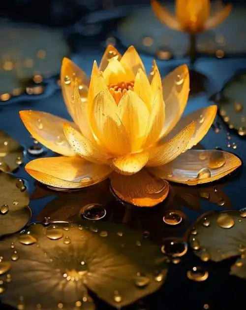 若你看到金色莲花,那便是好运的开始.