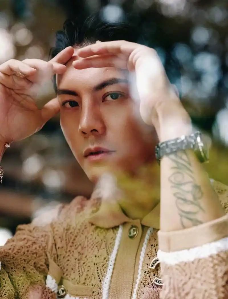 chanel品牌大使陈伟霆湿发造型绅士又霸气,精致大气的五官和好身材,整