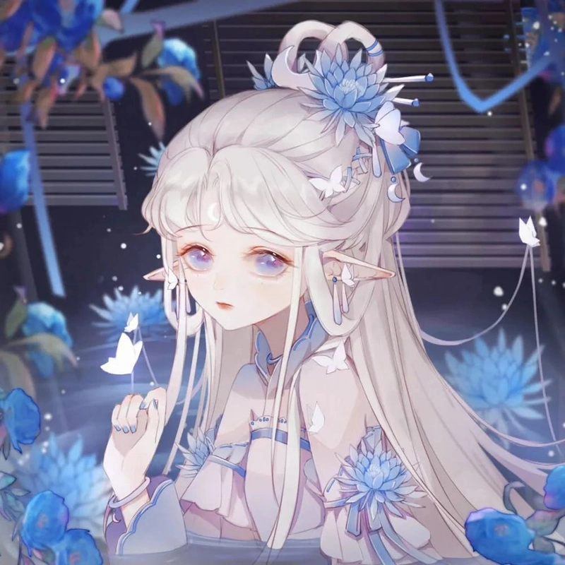 二次元动漫女生头像|我来人间贩卖蓝天