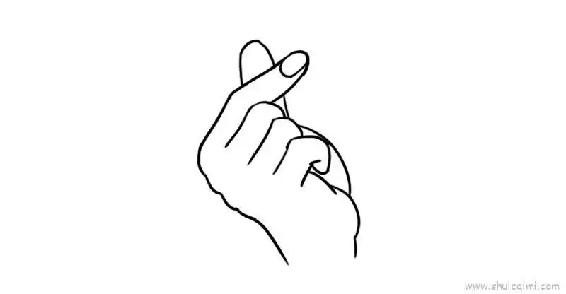 比心手势儿童画怎么画 比心手势简笔画简单