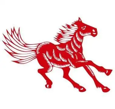 烈马狂奔图窗花剪纸马的教程窗花的剪法