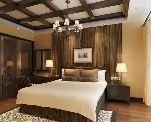 咖啡色卧室背景墙装修效果图