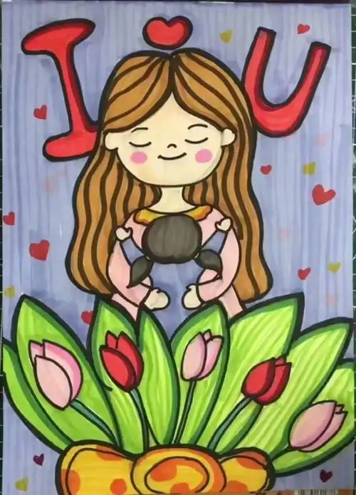 母亲节画什么画给妈妈_简单的母亲节的画