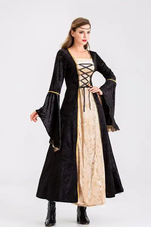 欧洲中世纪收腰法式公主长裙 贵族英伦风礼服连衣裙 影楼拍摄服装