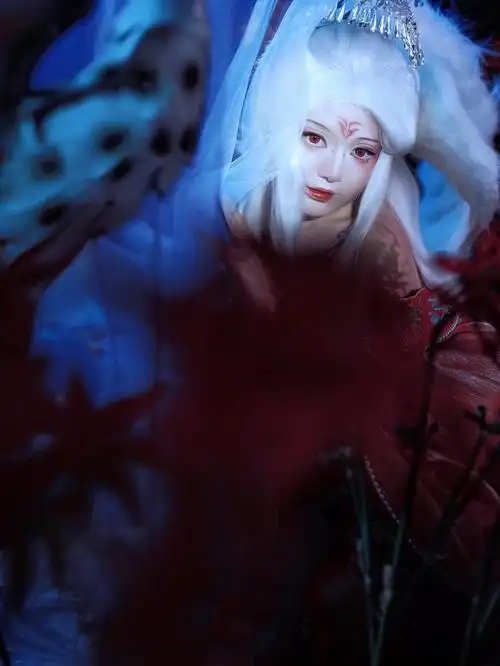 灵狐下月光下妖花化的小狐狸