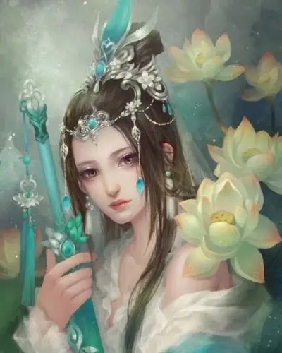 出单动漫古风拿剑女孩图