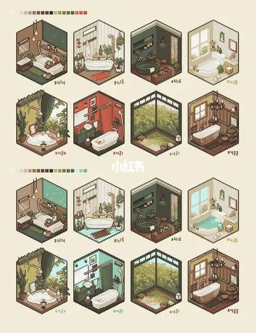 像素艺术插画箱庭小世界