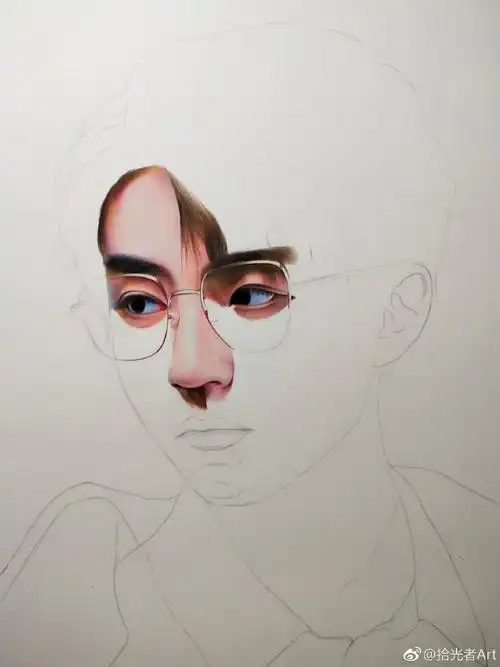 彩铅画明星王俊凯