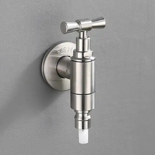 304不锈钢短款全自动洗衣机进水止水水龙头4分接头出水拖把池洗涤