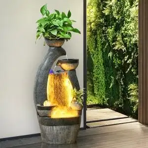 家居流水摆件客厅水幕墙室内假山简约喷泉景观门店开业礼品加湿器