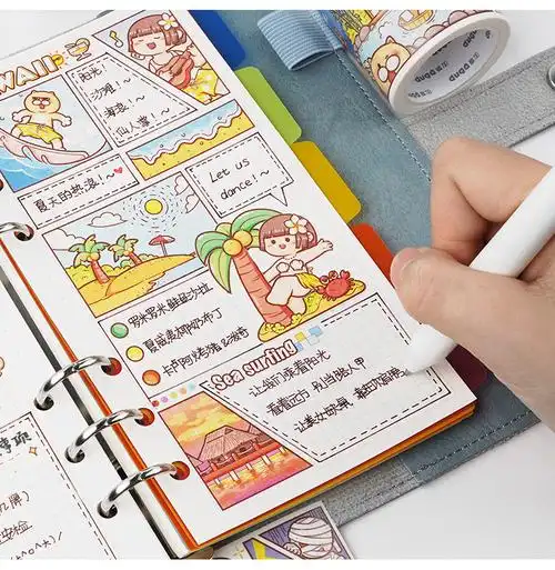手账本活页笔记本软皮本子a6大学生少女心可爱套装文艺精致网红手帐本