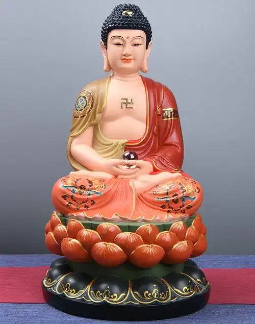 菲落 释迦牟尼佛佛像药师佛南无阿弥陀佛树脂彩绘家用摆件如来佛三宝