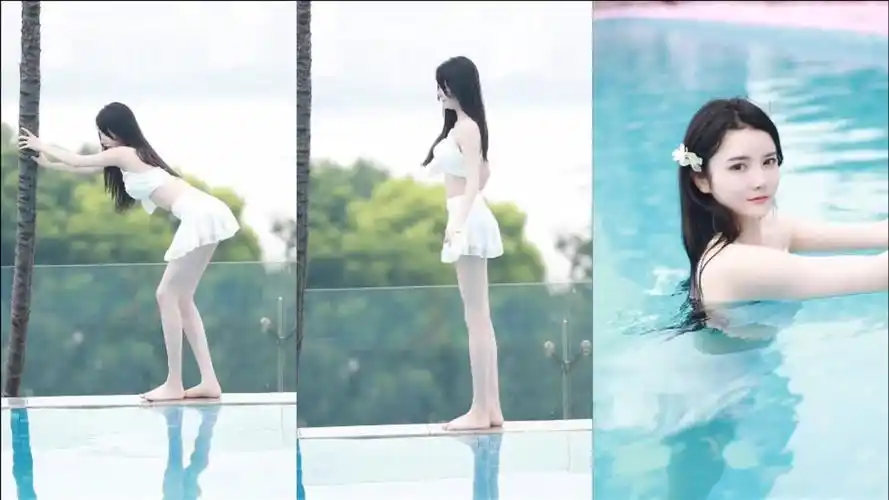姑娘第一次相亲就选在游泳馆,看来妹子对自己的身材和肤色挺自信