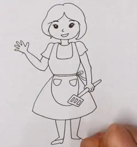 妈妈简笔画简单又漂亮全身_简笔画图片大全 - 元艺考