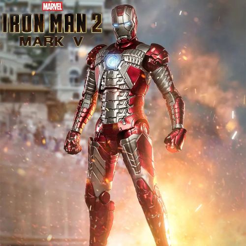 中动mk5钢铁侠手办漫威正版马克5发光格纳库可动模型摆件玩具人偶