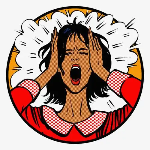 关键词 : 潮流插图,抱头,抓狂,美女抓狂,女孩,大叫, 愤怒生气