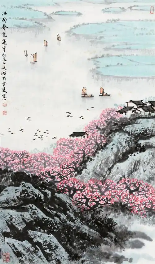 以前画传统山水与花鸟,只在小范围内有一定知名度,现在画杏花烟雨江南
