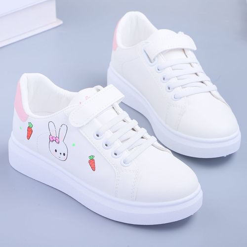 槿瑰热天穿的初中女生小白鞋平板板鞋女童单鞋2023春季平底透气中大童