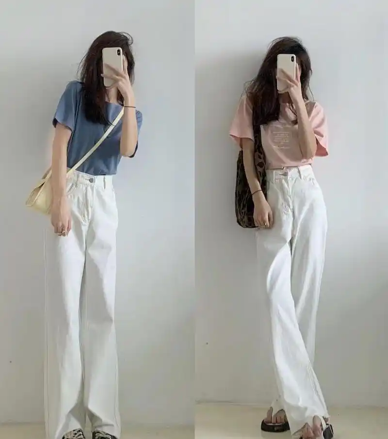 春天高腰裤搭配示范:毫不费力穿出显高的效果