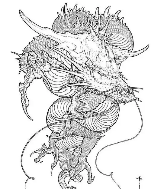 传统龙纹身图案图集