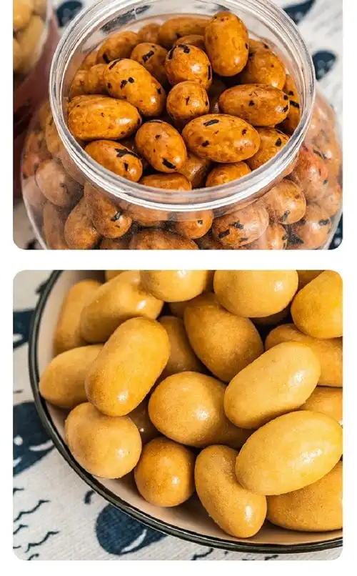 小辛点鱼皮花生500g罐装日本豆花生米鱼皮豆童年回忆酱油海苔味500g1