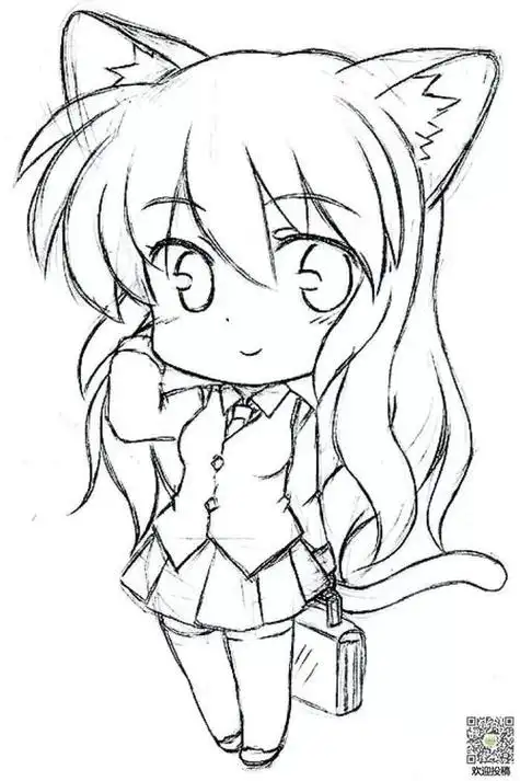 简笔画 手绘 素描美少女头像