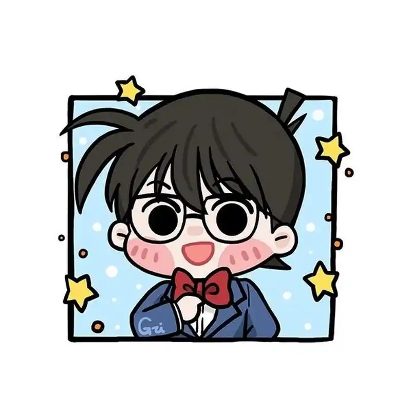 🎨萌小g爱涂鸦 《名侦探柯南》q版头像无水印 柯南系列完成了 旁边